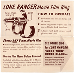 BOTH LONE RANGER CHERRIOS ISSUED  FILM STRIP RINGS COMPLETE WITH FILMS FROM 1949 AND 1951.