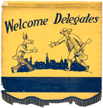 "WELCOME DELEGATES" BANNER FROM 1936 PHILADELPHIA DEMOCRATIC NATIONAL CONVENTION