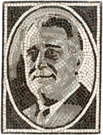 FRANKLIN D. ROOSEVELT LARGE MOSAIC TILE PORTRAIT.