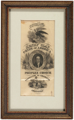 "HENRY CLAY PRIDE OF AMERICA" FRAMED SILK PORTRAIT RIBBON.