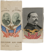PAIR OF GROVER CLEVELAND CAMPAIGN RIBBONS INCLUDING 1888 JUGATE.