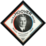 HOOVER CAMPAIGN LICENSE PLATE ATTACHMENT AND CARD STOCK WINDOW SIGN.