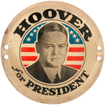 HOOVER CAMPAIGN LICENSE PLATE ATTACHMENT AND CARD STOCK WINDOW SIGN.