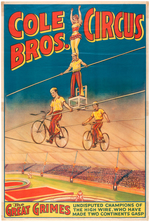 "COLE BROS. CIRCUS - THE GREAT GRIMES" ACROBAT POSTER.