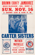 THE CARTER SISTERS BROWN COUNTY JAMBOREE CONCERT POSTER.