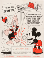 MICKEY MOUSE & DONALD DUCK ELECTRIC COMPANY SAFETY POSTER.