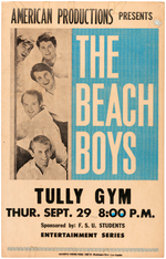 THE BEACH BOYS FLORIDA STATE UNIVERSITY 1966 CONCERT POSTER.