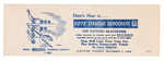 PENNSYLVANIA 1948 DEMOCRATIC POLL CARD WITH TRUMAN PORTRAIT.