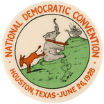 TEAPOT DOME CARTOON BUTTON FROM 1928 DEMOCRATIC CONVENTION HAKE/SMITH #2017.