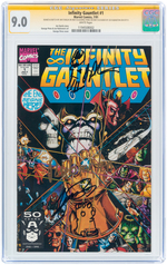 "INFINITY GAUNTLET" #1 JULY 1991 CGC 9.0 VF/NM - SIGNATURE SERIES WITH SKETCHES.