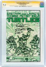 "TEENAGE MUTANT NINJA TURTLES" #4 1985 CGC 9.2 NM- SIGNATURE SERIES WITH SKETCH.