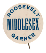 SCARCE "ROOSEVELT GARNER MIDDLESEX" NEW JERSEY BUTTON.