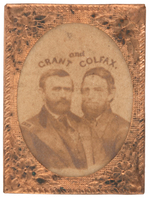 'GRANT AND COLFAX" 1868 CARDBOARD JUGATE IN BRASS FRAME.