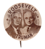 CLASSIC ROOSEVELT/TRUMAN 1" JUGATE BUTTON. 1944.