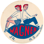 PHILADELPHIA HIGH SCHOOLS FOUR RARE STUDENT DESIGN BUTTONS FROM THE 1950s.