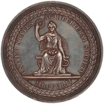 "STERLING"  LARGE 1859 U.S. AGRICULTURAL SOCIETY ENGRAVED AWARD MEDAL.