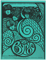 THE BYRDS 1967 FRESNO CONCERT HANDBILL.