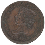 RARE THOMAS SPENCE SATIRICAL TOKEN CELEBRATING HIS IMPRISONMENT.