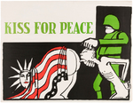 "KISS FOR PEACE" ANTI-VIETNAM WAR POSTER BY FRENCH ARTIST TOMI UNGERER.