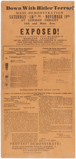 COMMUNIST PARTY OF WASHINGTON NEWSPRINT SINGLE SIDED ANTI-FASCIST ANTI-NAZI BROADSIDE.