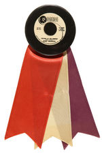 "BOBBY BRADDOCK 'CRYING AT THE MIRROR'" BUTTON DESIGNED AS "MGM" RECORD.