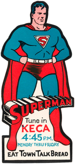 "SUPERMAN" RADIO PROGRAM DIE-CUT STICKER.