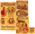 SNOW WHITE, PINOCCHIO & FERDINAND THE BULL POST TOASTIES BOX BACKS LOT.