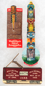 THREE OUTSTANDING CELLO NOVELTIES INCL. WATERMAN'S PEN AND SHIP BOOKMARKS PLUS RAIL CELLO FOB.