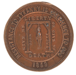 JOHN BROWN "RESISTANCE TO TYRANNY IS OBEDIENCE TO GOD" ANTI-SLAVERY TOKEN.