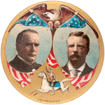 McKINLEY/ROOSEVELT ROUGH RIDER GRAPHIC JUGATE BUTTON.