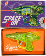 "SPACE GUN" BOXED FRICTION SPARKING PISTOL.