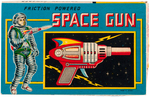"FRICTION POWERED SPACE GUN" BOXED PISTOL.