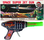 "SPACE SUPER JET GUN" BOXED FRICTION PISTOL.