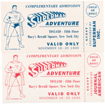 "MACY'S SUPERMAN ADVENTURE" TICKET PAIR.