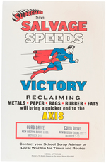 SUPERMAN WORLD WAR II "SALVAGE SPEEDS VICTORY" HOMEFRONT POSTER.