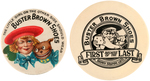 BUSTER BROWN RARE C. 1920s PAIR: ADVERTISING MIRROR AND DEXTERITY PUZZLE.