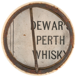 RARE AND OUTSTANDING DEWAR'S WHISKEY U.S.A. MADE BUTTON C. 1896.