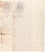 CIVIL WAR UNION SOLDIER LETTER ON 1860 LINCOLN "NO EXTENSION OF SLAVERY" CAMPAIGN SHEETS.