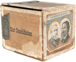 CIGAR BOX WITH PAIR OF HARRISON/REID JUGATE LABELS.