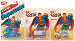 CORGI "SUPERMAN - CITY OF METROPOLIS" FACTORY-SEALED PLAYSET & CARDED VEHICLE TRIO.