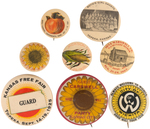 KANSAS GRAPHIC BUTTON GROUP SPANNING 1897-1938 INCLUDING GIRL CADETS W/ RIFLES.