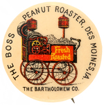 THE BOSS PEANUT ROASTER RARE BUTTON HAKE CPB BOOK COLOR PAGE SPECIMEN.