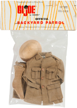 GI JOE BACKYARD PATROL SAFARI UNIFORM BAGGED WITH HEADER CARD.