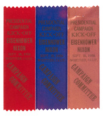 THREE "PRESIDENTIAL CAMPAIGN KICK-OFF CAMPAIGN COMMITTEE" SINGLE DAY EVENT RIBBONS.