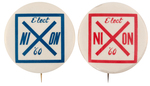 SCARCE "ELECT NIXON '60" BUTTON PAIR ISSUED BY USC "TROJAN GOP COMMITTEE