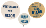 TRIO OF SCARCE 1960 NIXON BUTTONS INCLUDING "CALIFORNIA'S FAVORITE SON."