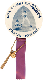 FRANK HOWARD RARE DODGERS BUTTON AND MUCHINSKY BOOK PLATE EXAMPLE.