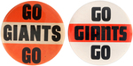 SAN FRANCISCO GIANTS TWO "GO" BUTTONS MUCHINSKY BOOK PLATE SPECIMENS.