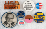 NIXON OPPONENTS AND COUNSELOR BUTTONS AND LAPEL BADGE LOT OF EIGHT ITEMS.