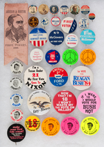 COLLECTION OF 37 "FIRST VOTER" ITEMS INCLUDING 1888 HARRISON RIBBON.